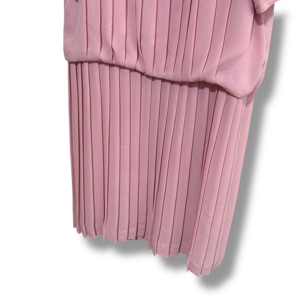 Vintage 80s In The Mood Puff Sleeve Drop Waist Midi Dress Pink Size 8‎ - 19 x 42 - Picture 3 of 6